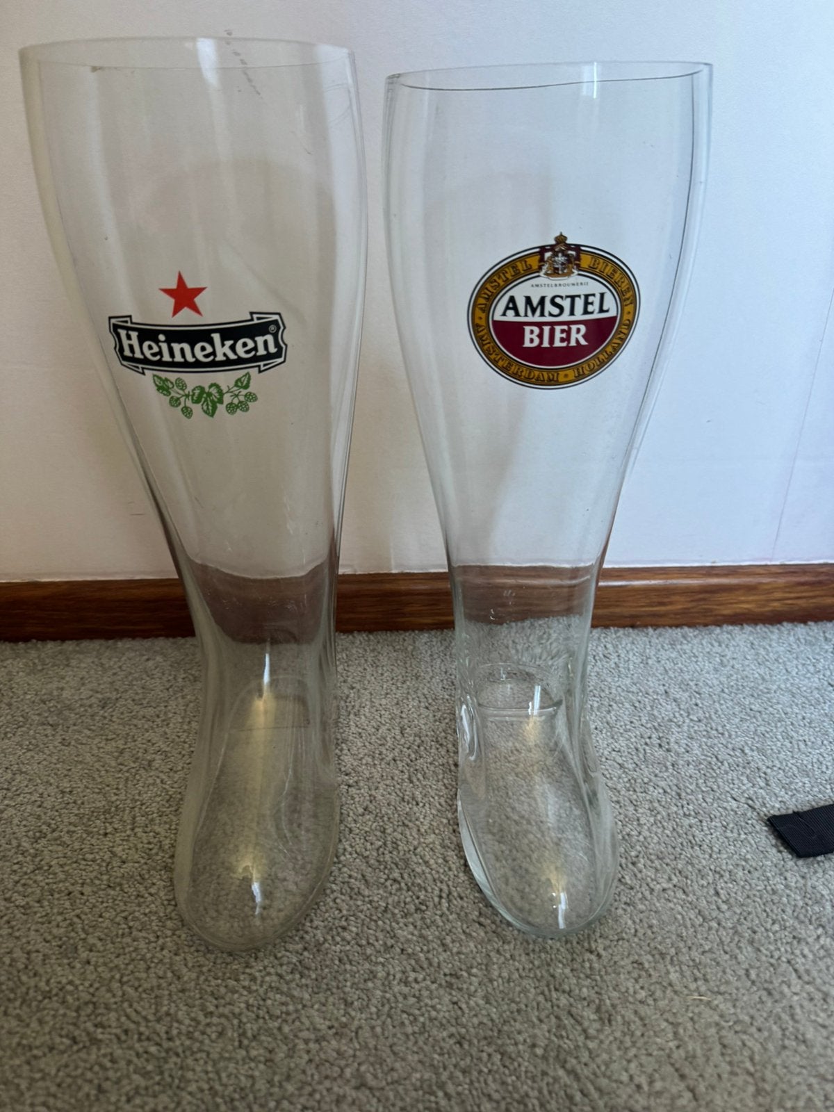 Amstel Heineken laars, Ophalen of Verzenden, Zo goed als nieuw, Glas of Glazen, Amstel
