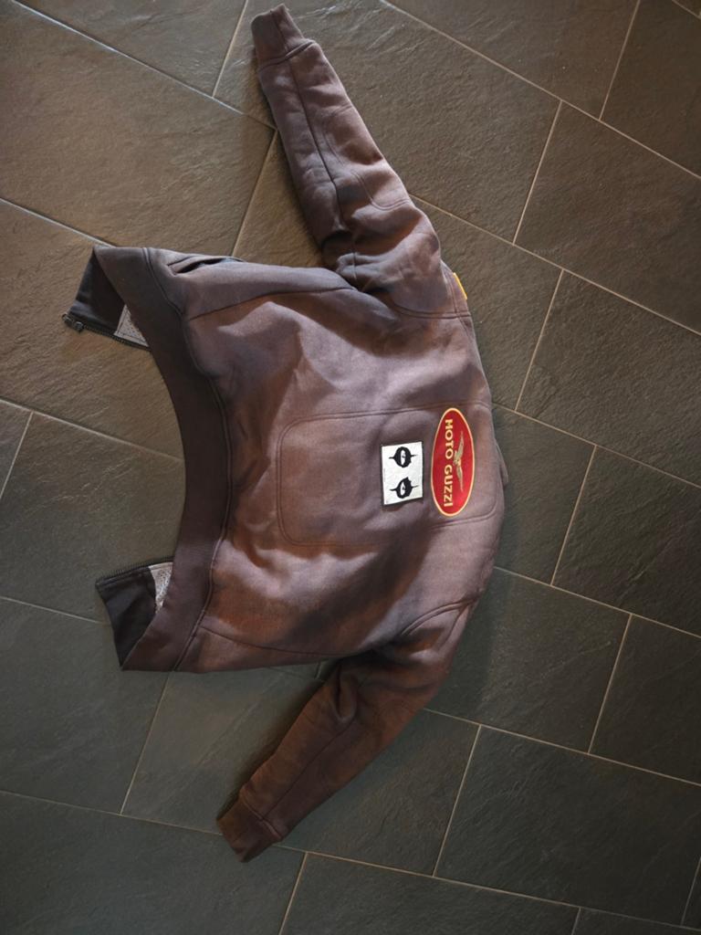 Motorjas met Moto Guzzi patches - Kevlar, Jas | textiel, Ophalen of Verzenden, Tweedehands, Heren