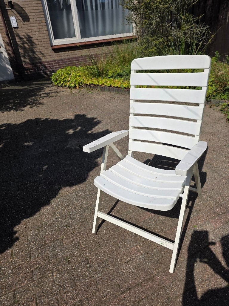 Witte tuinstoel, Jardin, Ophalen, Gebruikt, Kunststof, Verstelbaar