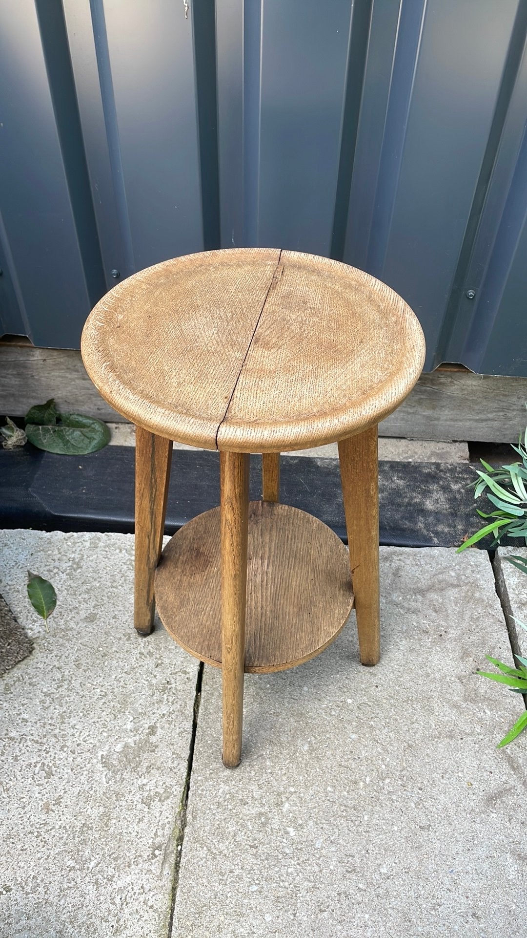 Houten plantentafel / bijzettafel - 60cm hoog, Huis en Inrichting, Tafels | Bijzettafels, Ophalen, Gebruikt, Rond, 60 cm of meer