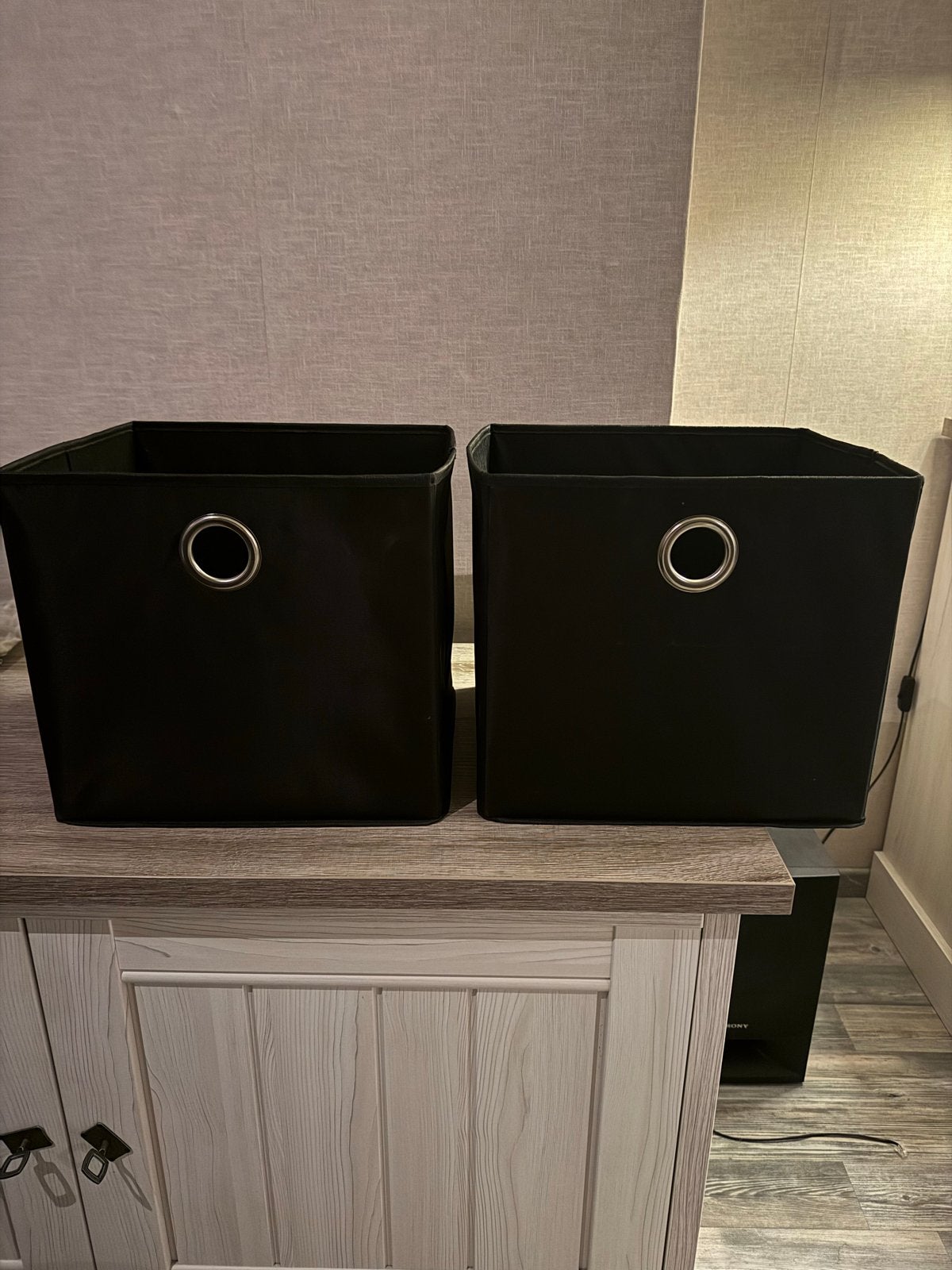 2x Zwarte Opbergboxen met Metalen Oog, Ophalen, Gebruikt, 5 – 50, Minder dan 50 cm