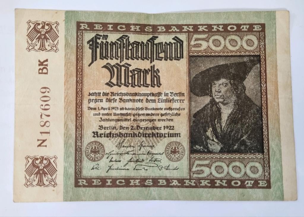 Duitsland.5000 Mark 1922, Ophalen of Verzenden, Duitsland, Los biljet