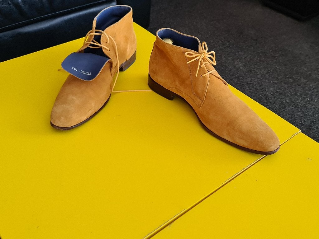 GREVE Half hoog suede schoenen met mosterd kleur maat 10/5, Overige kleuren, Nieuw, Ophalen of Verzenden, Greve