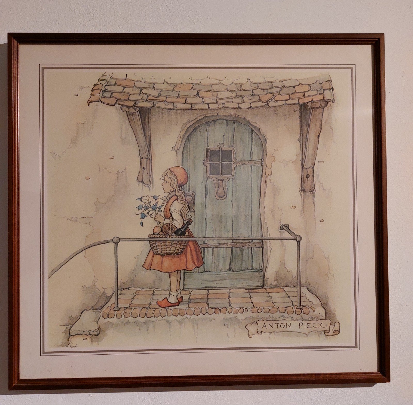 foto roodkapje in lijst efteling, Ophalen of Verzenden, Gebruikt, Overige onderwerpen, Prent