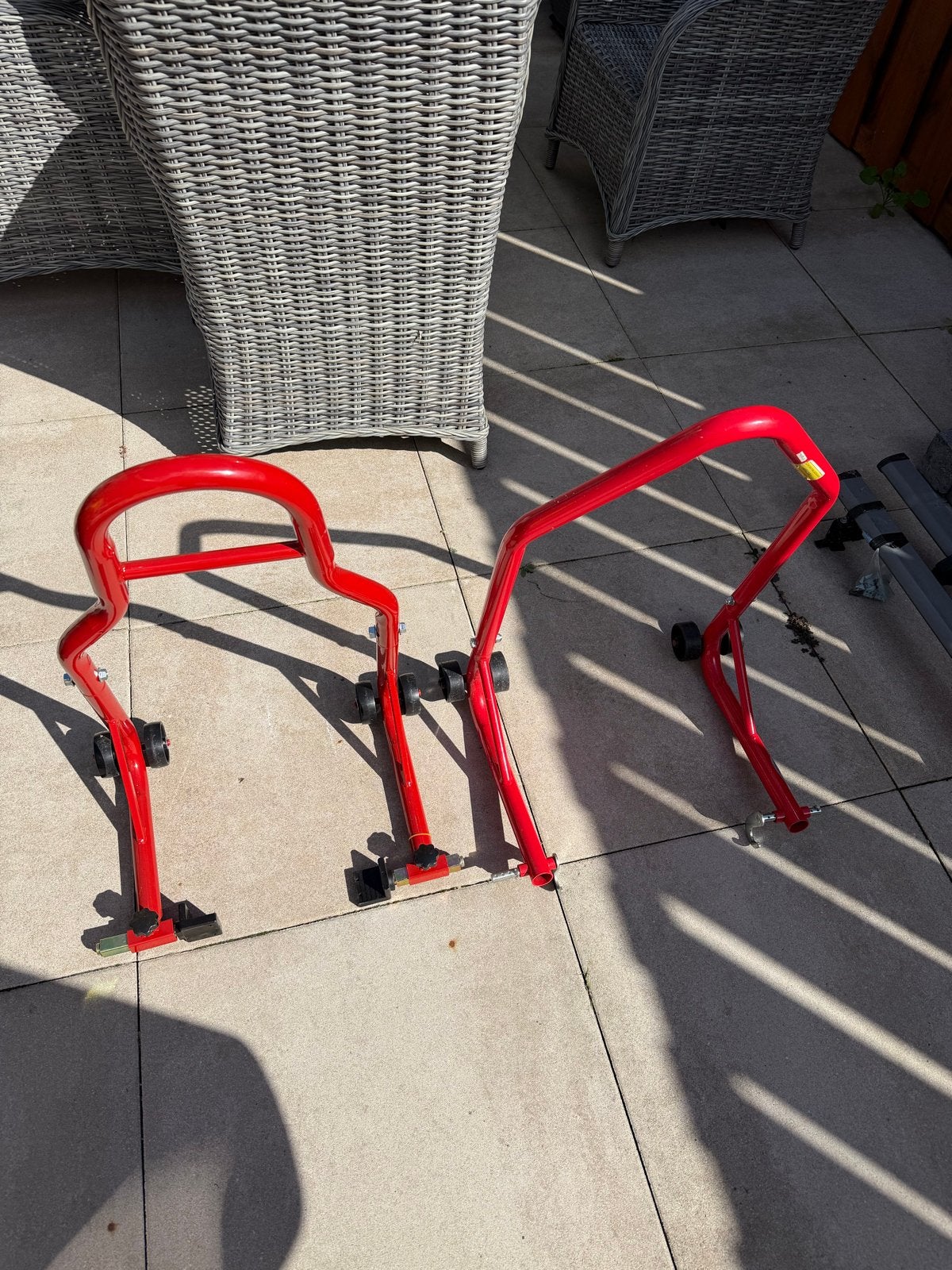 Motorfiets Paddock Stands Set (Voor en Achter), Ophalen, Gebruikt