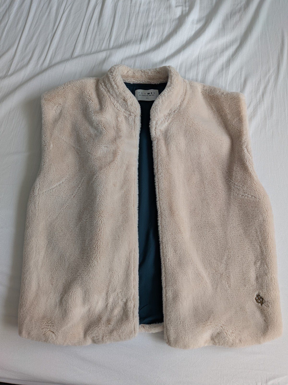 Femme9 Teddy Gilet S/M - Zo goed als nieuw, Femme9, Beige, Ophalen of Verzenden, Zo goed als nieuw
