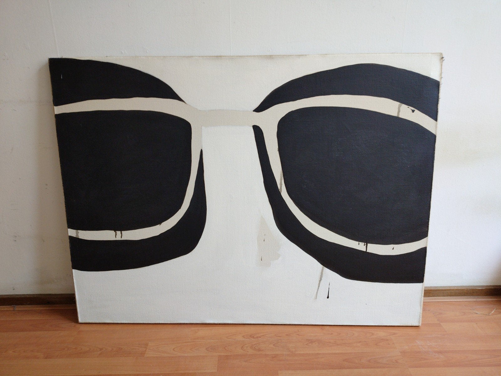 Groot schilderij 'Panda p*rn' uit 2009, Ophalen, Abstract, Gesigneerd, Olieverf
