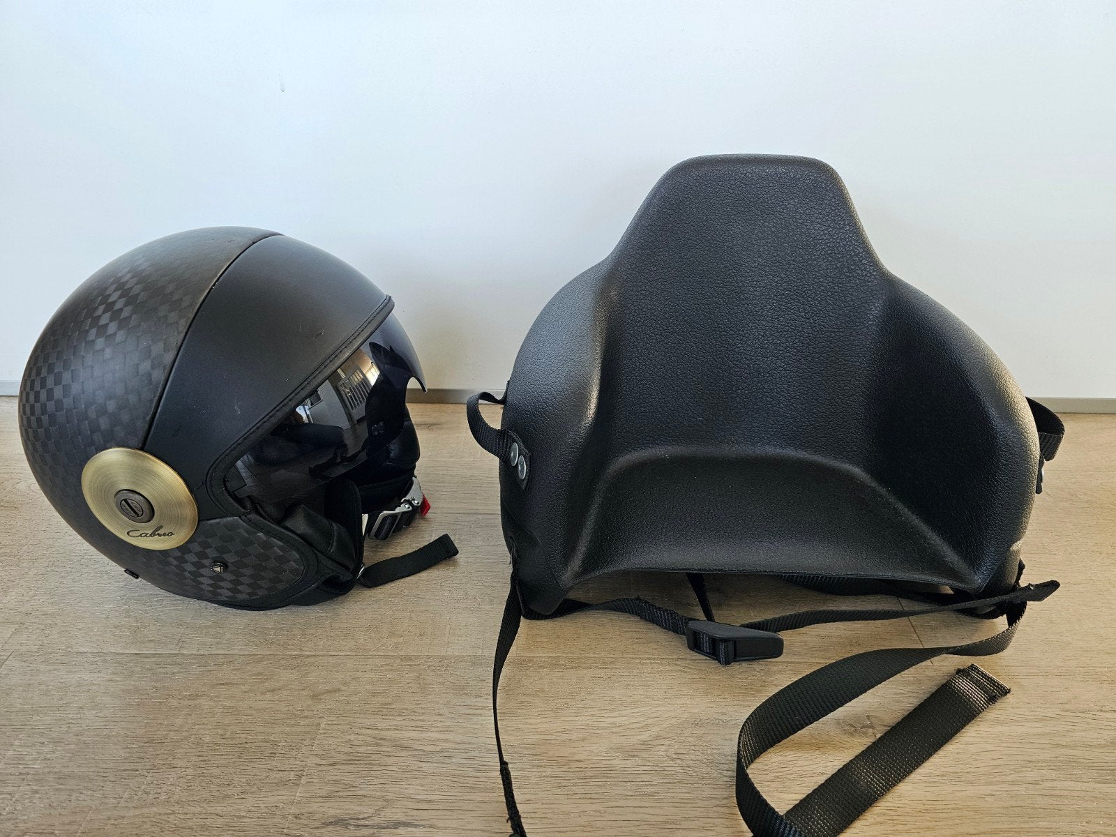 Stamatakis motor/scooterzit en LS2 Jet cabrio carbon helm ki, Ophalen, Nieuw, Helm, Stamatakis