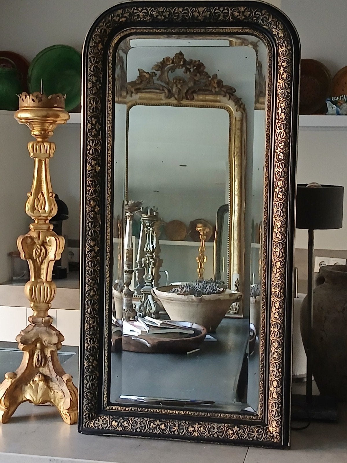Prachtige antieke Franse Louis Philippe Spiegel, Ophalen, Rechthoekig, 50 tot 100 cm