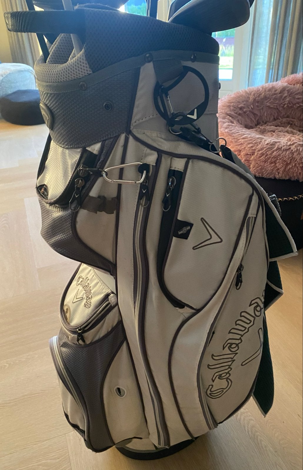 Callaway cartbag golftas wit grijs voor oa op trolley, Sport en Fitness, Golf, Ophalen of Verzenden, Gebruikt, Tas, Callaway