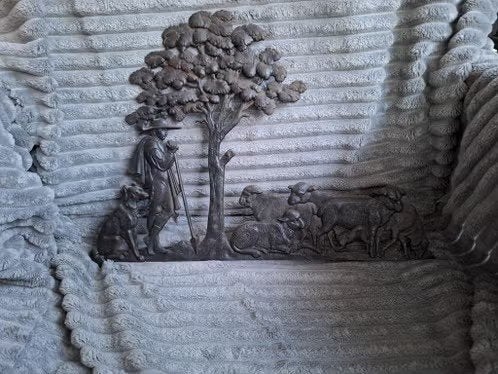 Herder met hond en kudde, tinnen beeld h, Ophalen of Verzenden
