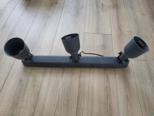 2x IKEA Hektar Plafondspot/Wandspot - Grijs, 3 spots, Ophalen, Gebruikt, GU10, LED