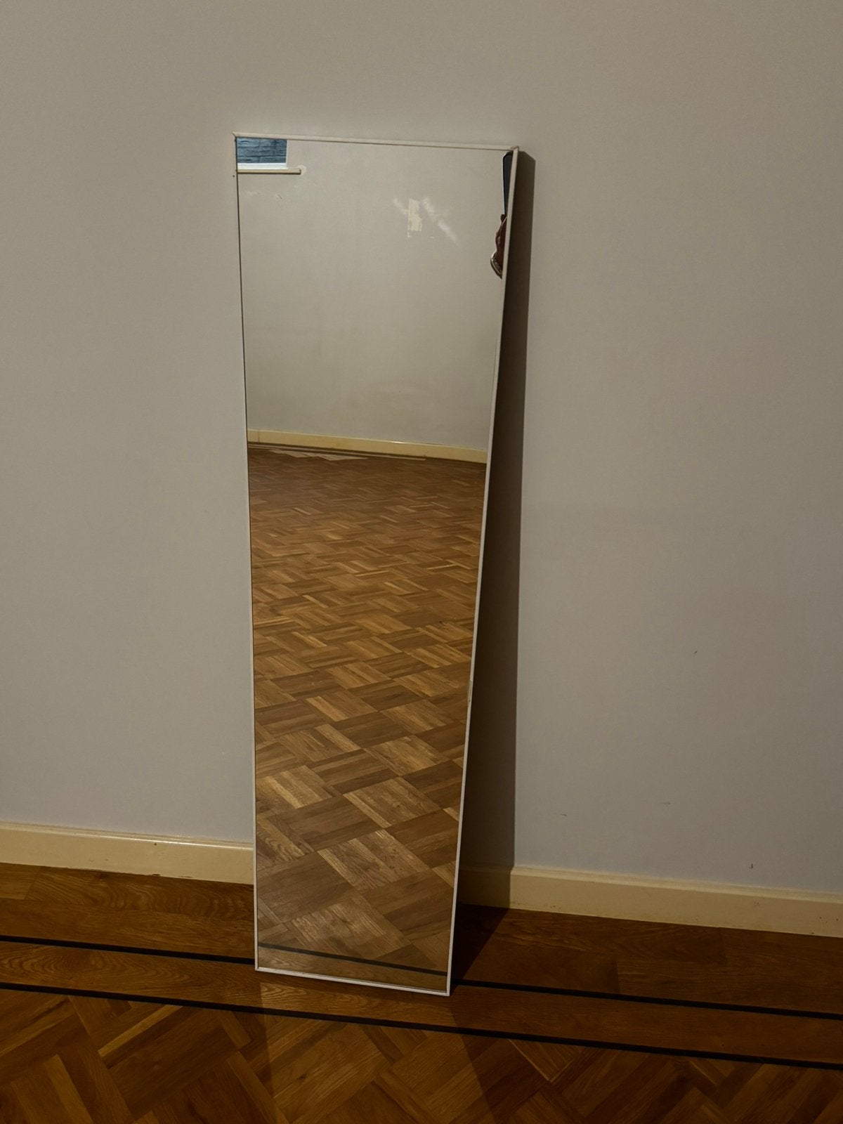 Spiegel met witte lijst 31x 121, Ophalen, Minder dan 50 cm, Gebruikt, 100 tot 150 cm
