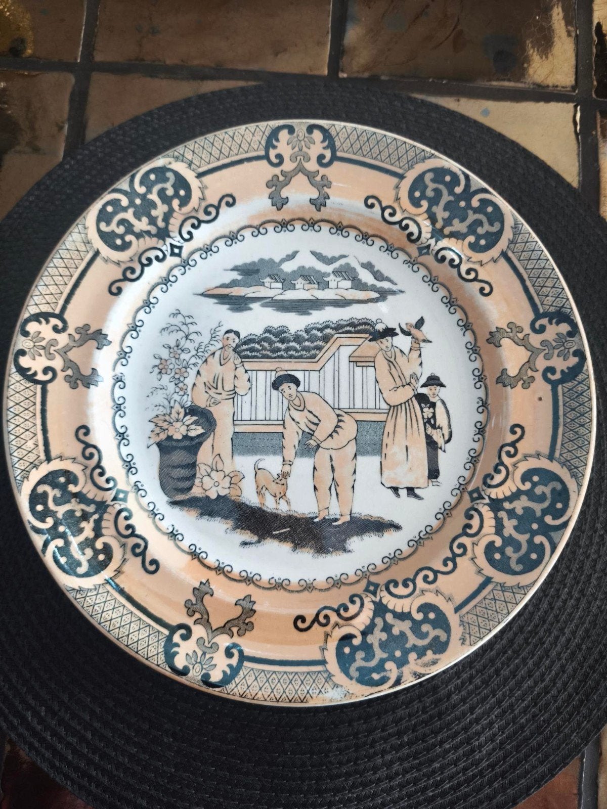 Set van 4 antieke Petrus Regout "Sana" borden, 1877-1883, Ophalen of Verzenden