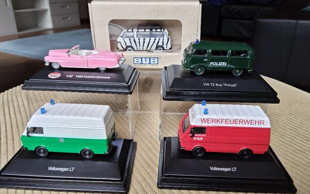 5x 1:87 Schuco BUB Model Power Bus Brandweer Politie 1 koop, Ophalen of Verzenden, Zo goed als nieuw, Bus of Vrachtwagen, Schuco