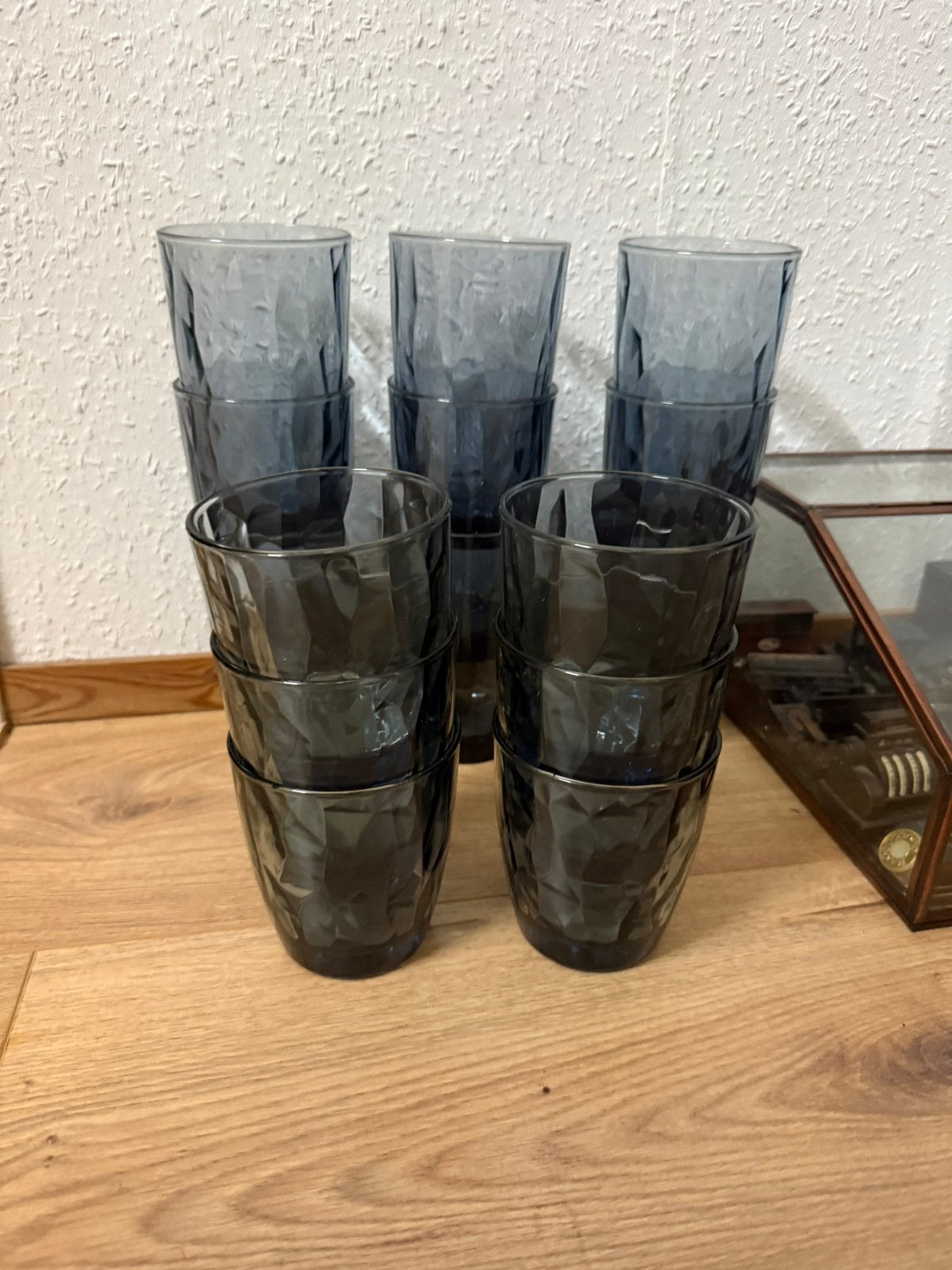 15 blauwe glazen, IKEA, Huis en Inrichting, Woonaccessoires | Vazen, Ophalen, Blauw, Glas