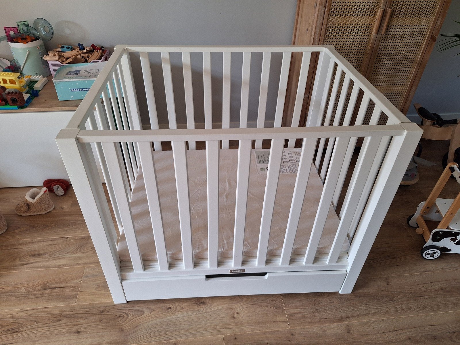 Bopita Box met Lade - Wit, Ophalen, Gebruikt, Rechthoekig, Lade