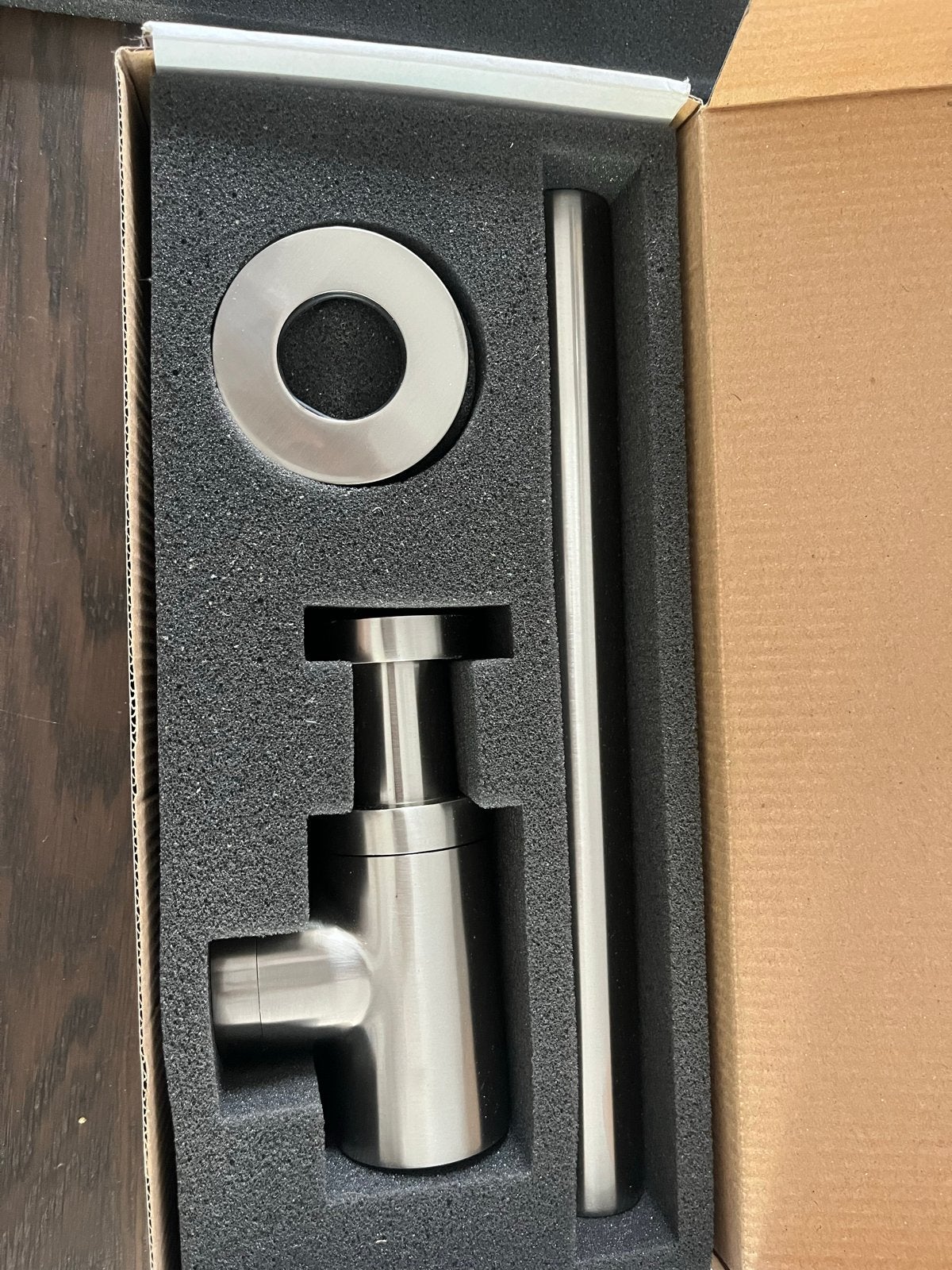 Luca Sanitair sifon rond model geborsteld nikkel, Ophalen, Nieuw, Rvs, Overige typen