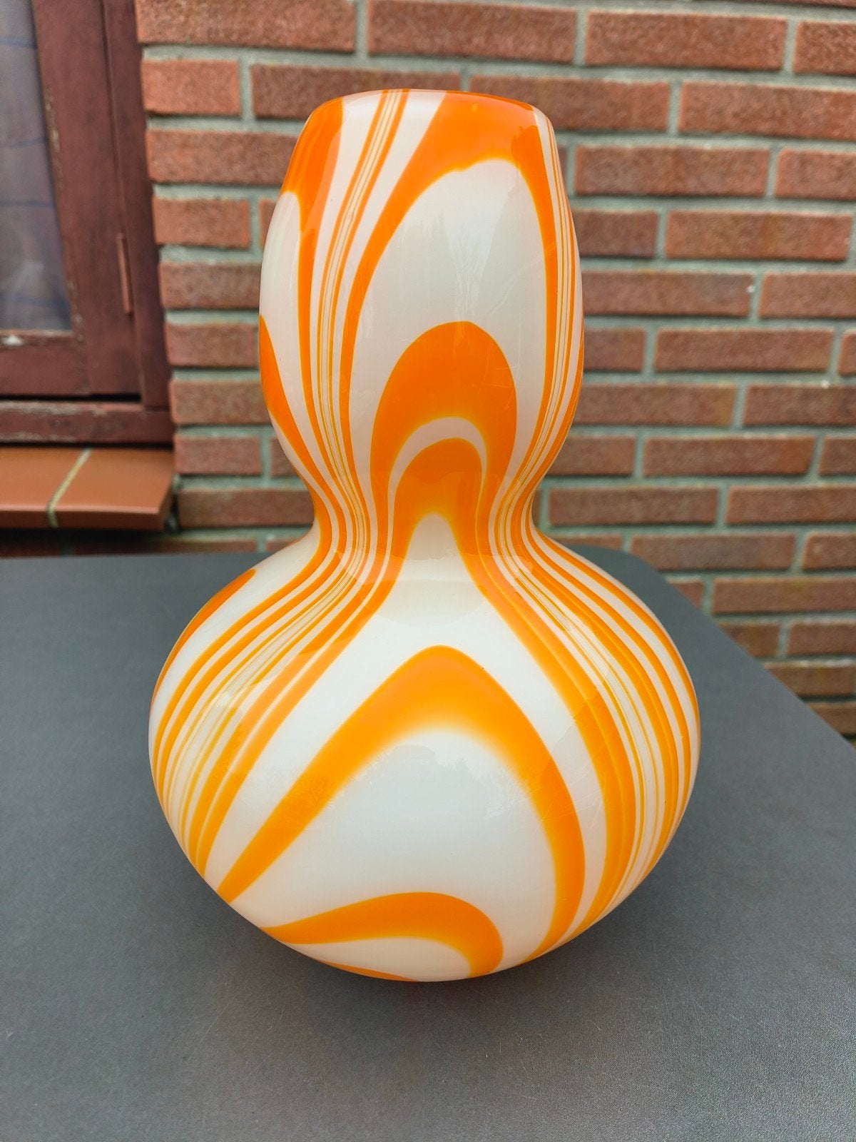 Vintage Carlo Moretti Vaas Murano Glas Italiaans Design, Ophalen, Zo goed als nieuw, Glas