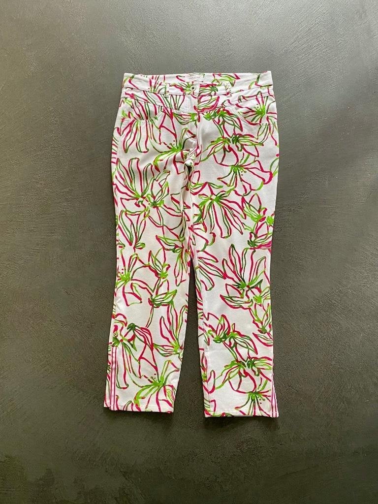 J237 Gerry Weber maat 36=S broek jeans groen/wit, Wit, Ophalen of Verzenden, Zo goed als nieuw, Driekwart
