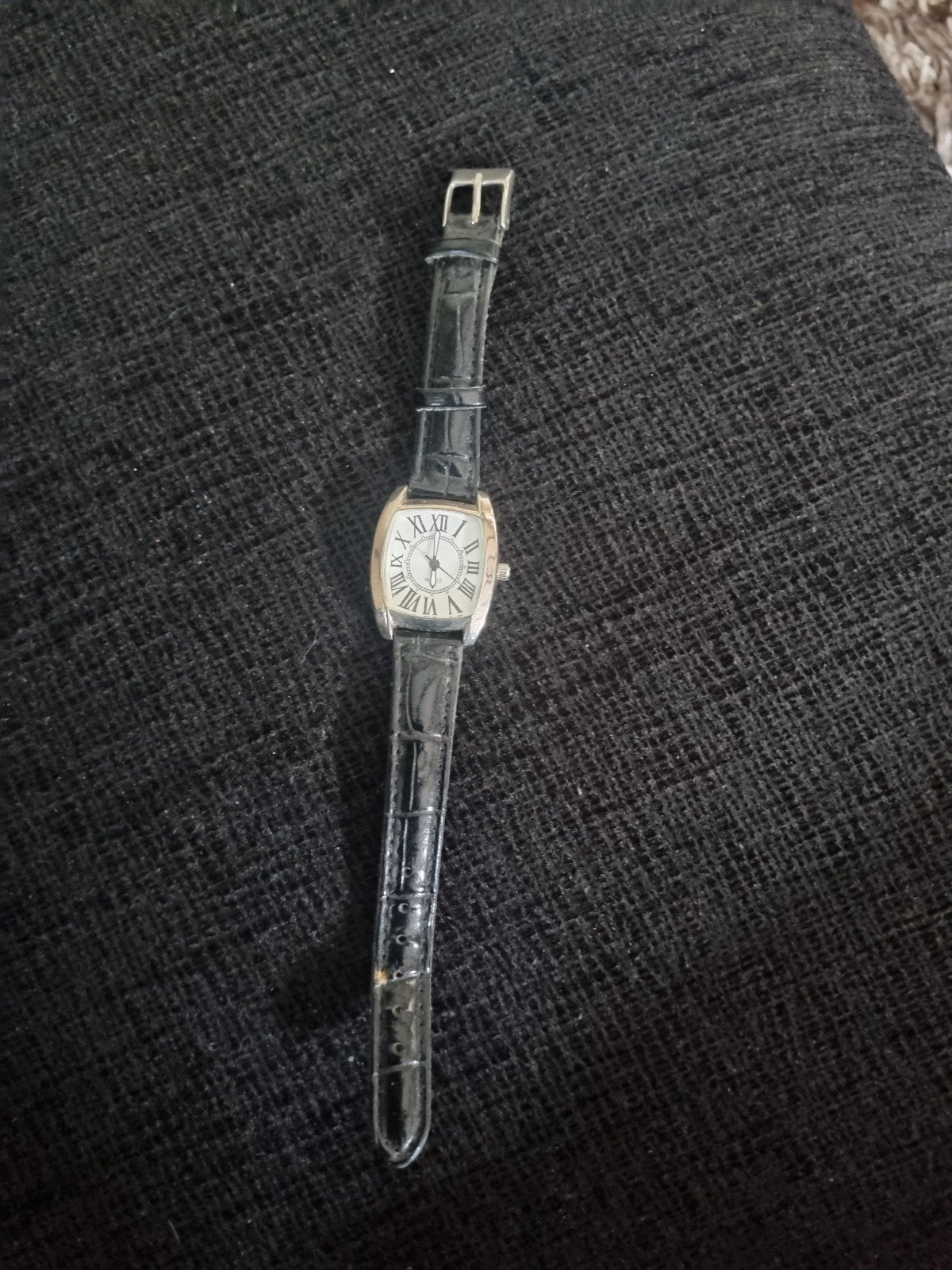 Spirit horloge met zwart leren bandje doos C, Overige merken, Staal, Polshorloge, Ophalen of Verzenden