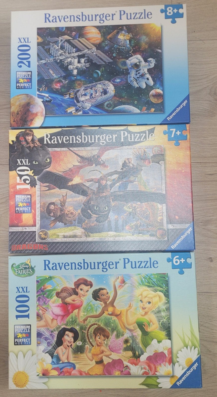 3 Ravensburger XXL Puzzels: 100, 150 en 200 stukjes, Ophalen, Meer dan 50 stukjes, Gebruikt, 6 jaar of ouder