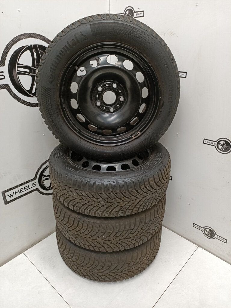 VW Seat Audi Staal velgen 16"inch winterbanden 5x112, Ophalen, Gebruikt, 16 inch, Banden en Velgen