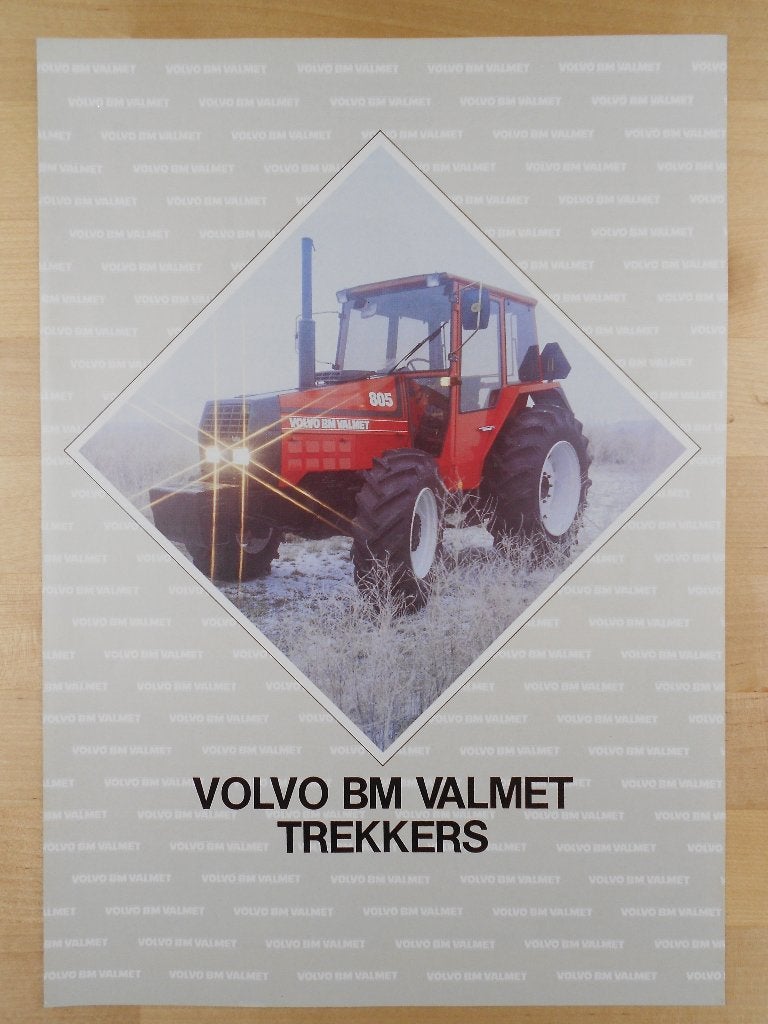 Volvo BM Valmet 505 605 705 805 905 Trekker Brochure 1986, Folder, Zo goed als nieuw, Volvo, Ophalen of Verzenden