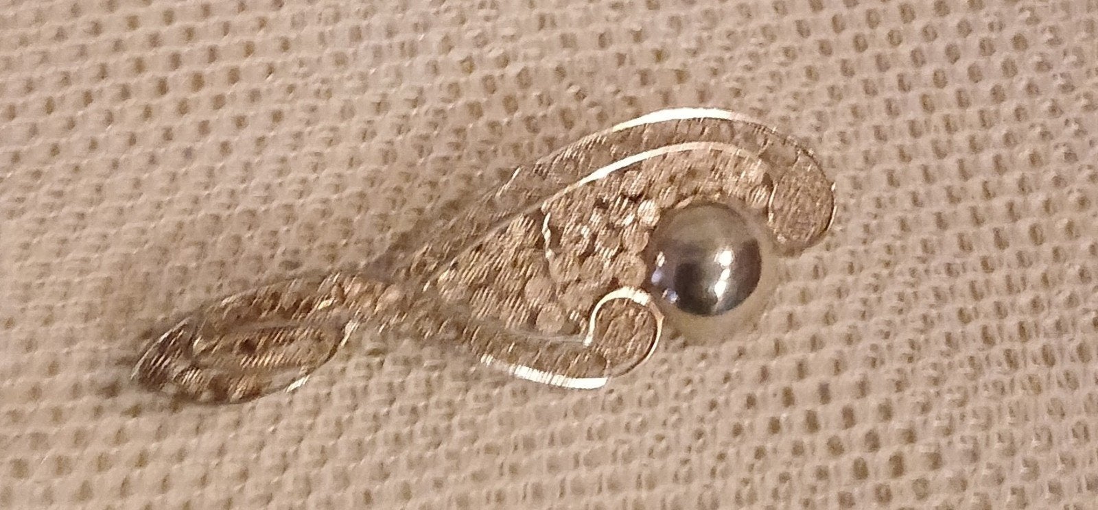 Filigrain Broche, Ophalen of Verzenden, Zo goed als nieuw, Zilver, Overige materialen