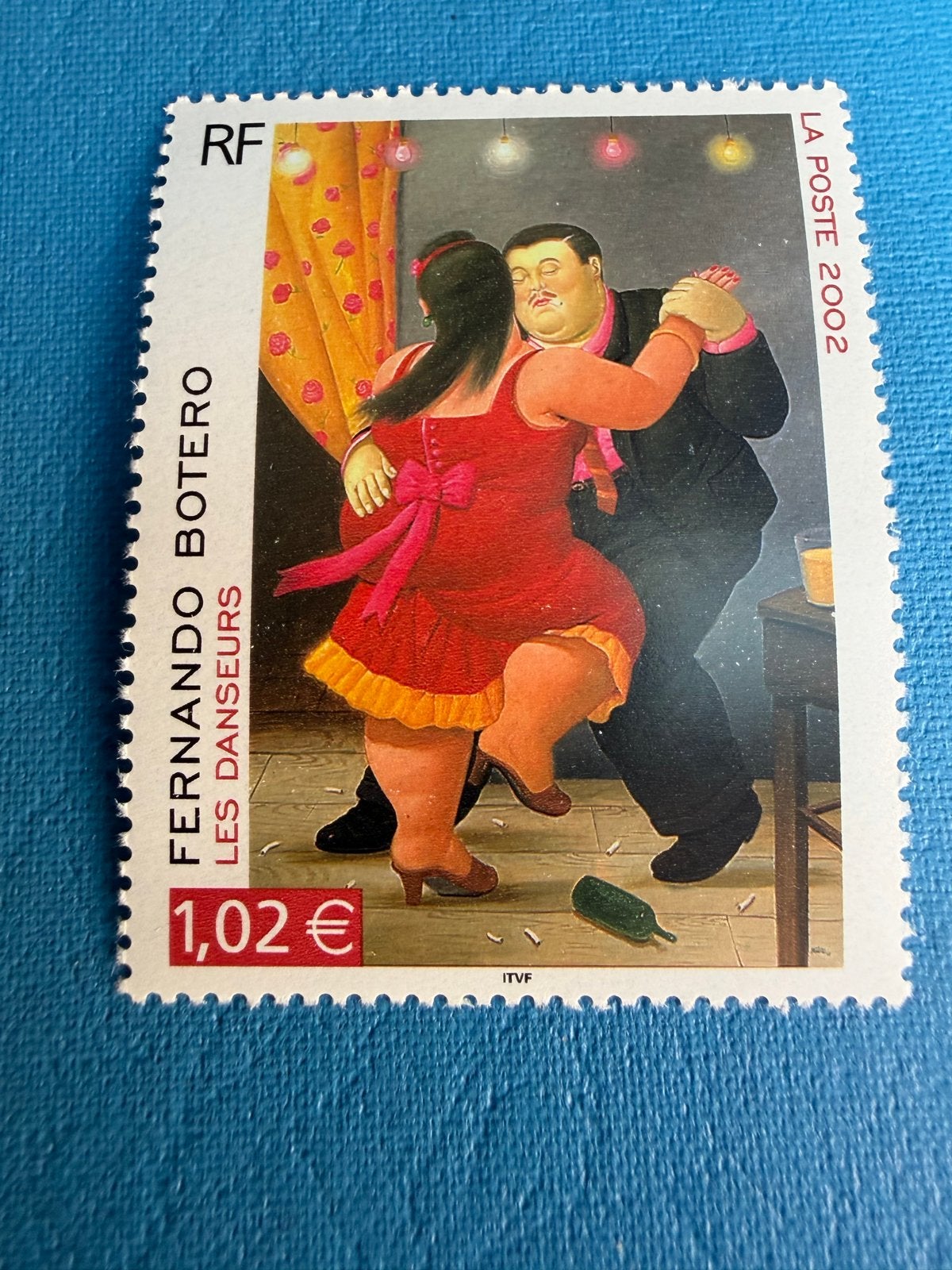 Frankrijk 2002 Fernando Botero Les Danseurs postzegel, Ophalen of Verzenden, Overige landen, Postfris
