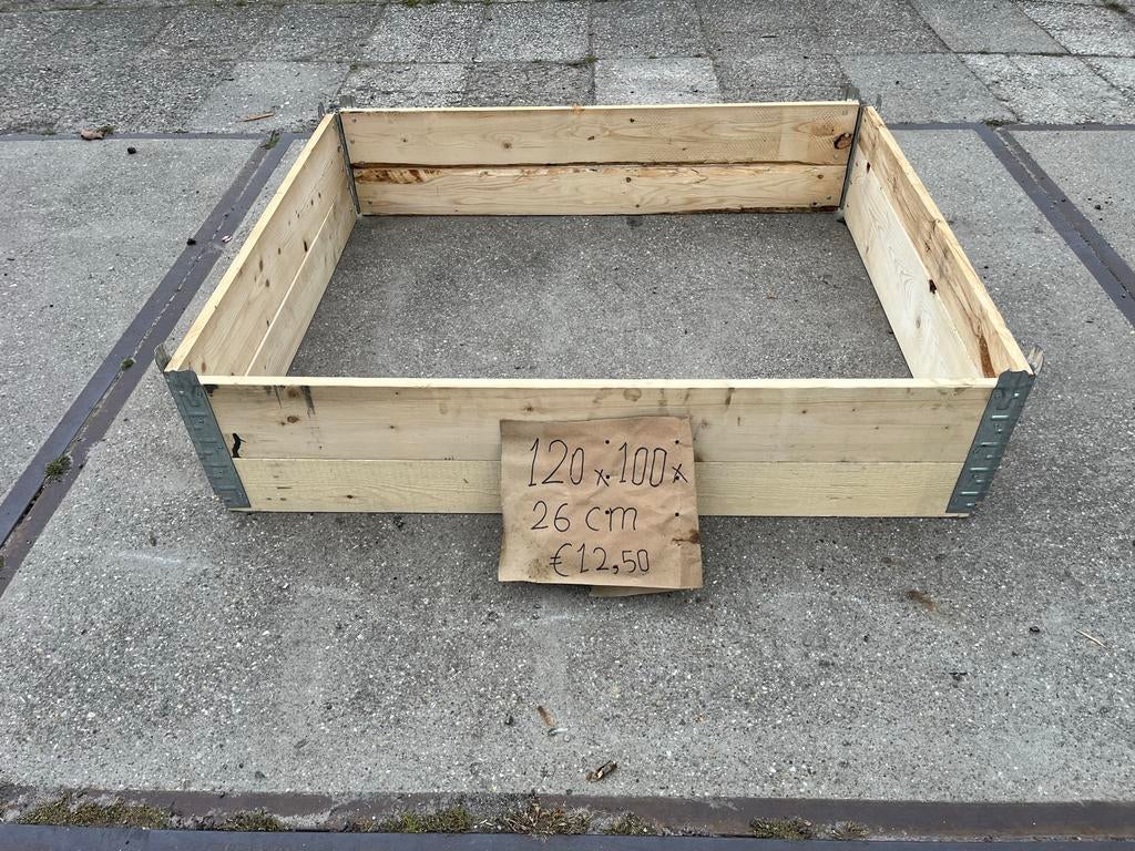 Houten kweekbak/plantenbak 120x100x26 cm, Minder dan 30 cm, 100 cm of meer, Balkon, Ophalen of Verzenden