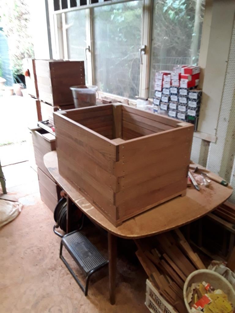 Hardhouten plantenbakken., Ophalen, Nieuw, Vierkant, Hout