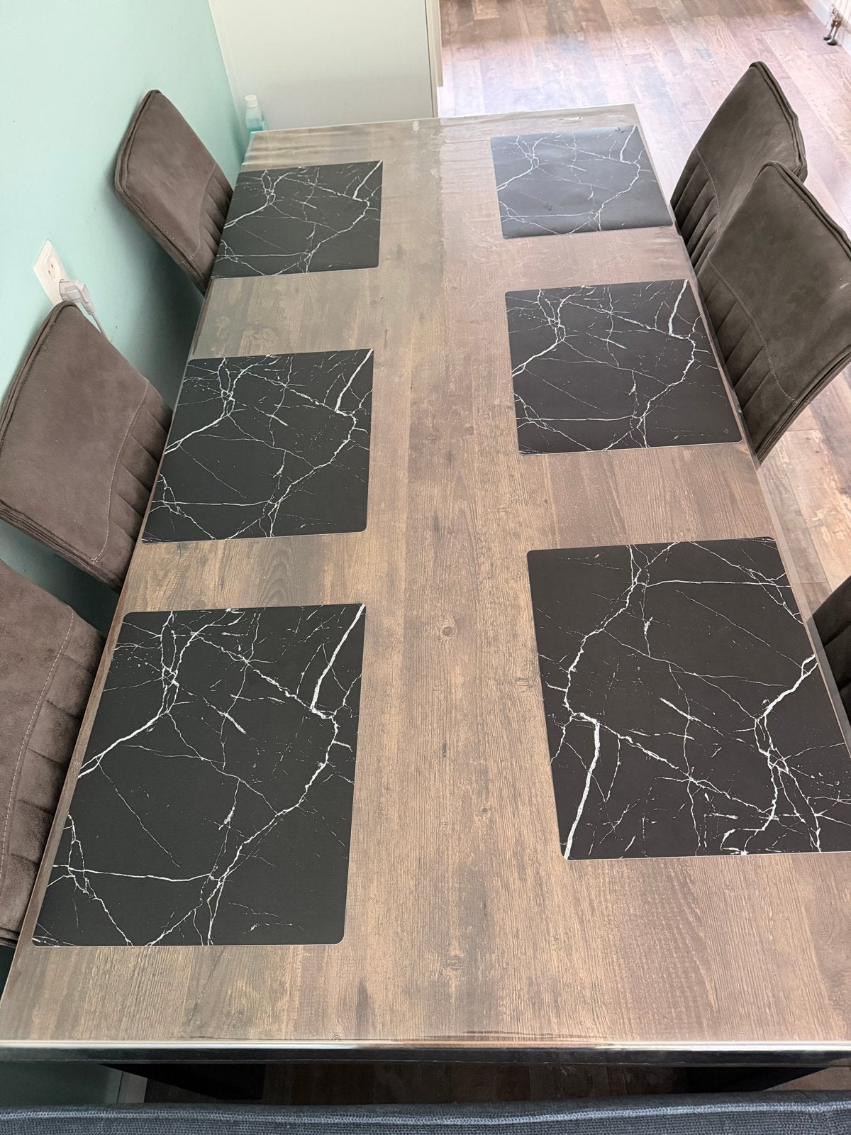 Eettafel met 6 stoelen, Huis en Inrichting, Ophalen, Vierkant, 50 tot 100 cm, Zo goed als nieuw