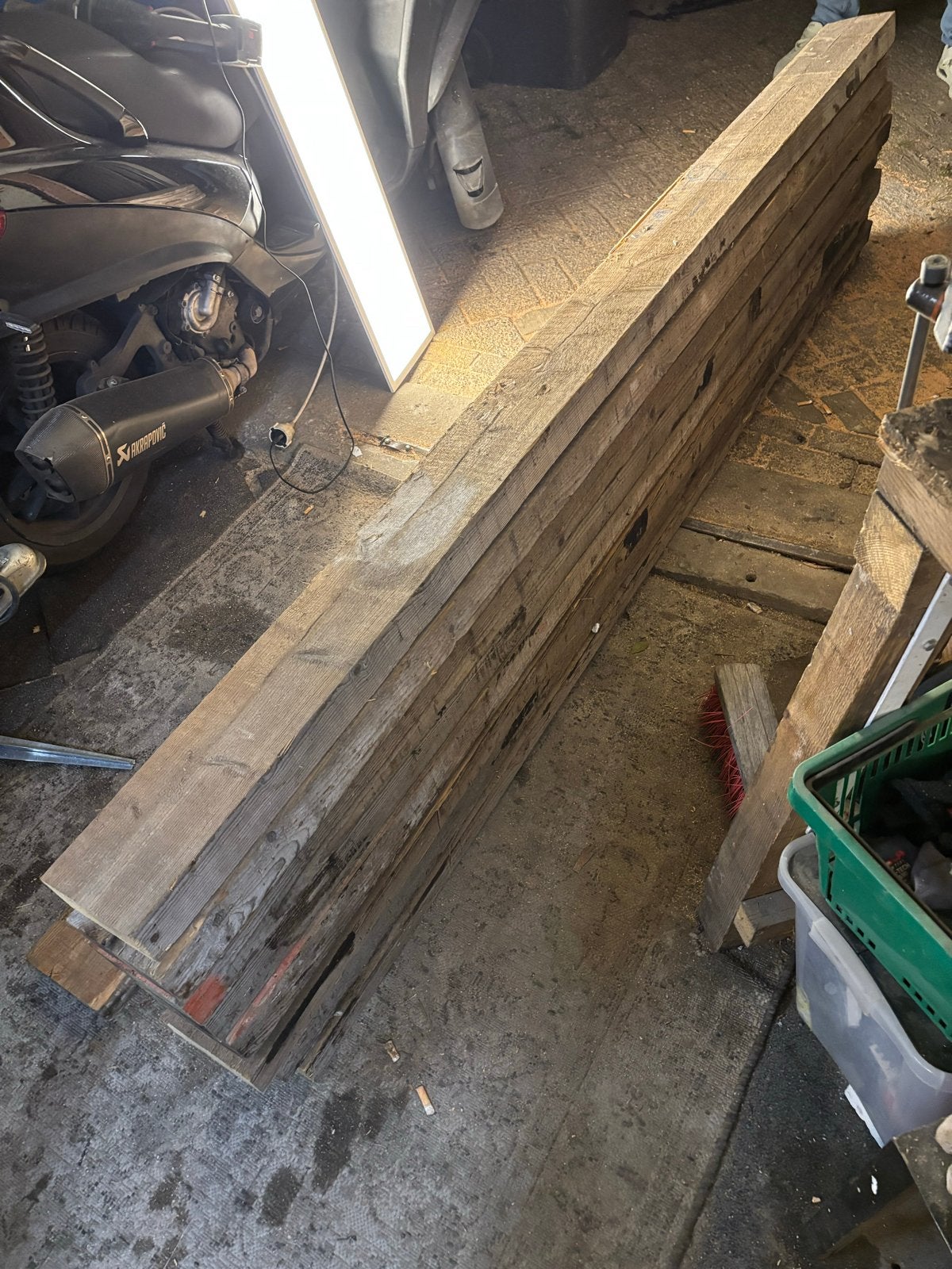 Balken 6x16 cm - 9 stuks van ca. 2,45m, Doe-het-zelf en Verbouw, Ophalen, Gebruikt, 200 tot 250 cm, 50 mm of meer