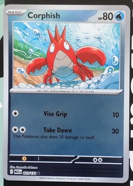Pokemon - Corphish (MEG 033) - Reverse holo.., Ophalen of Verzenden, Nieuw, Losse kaart, Foil