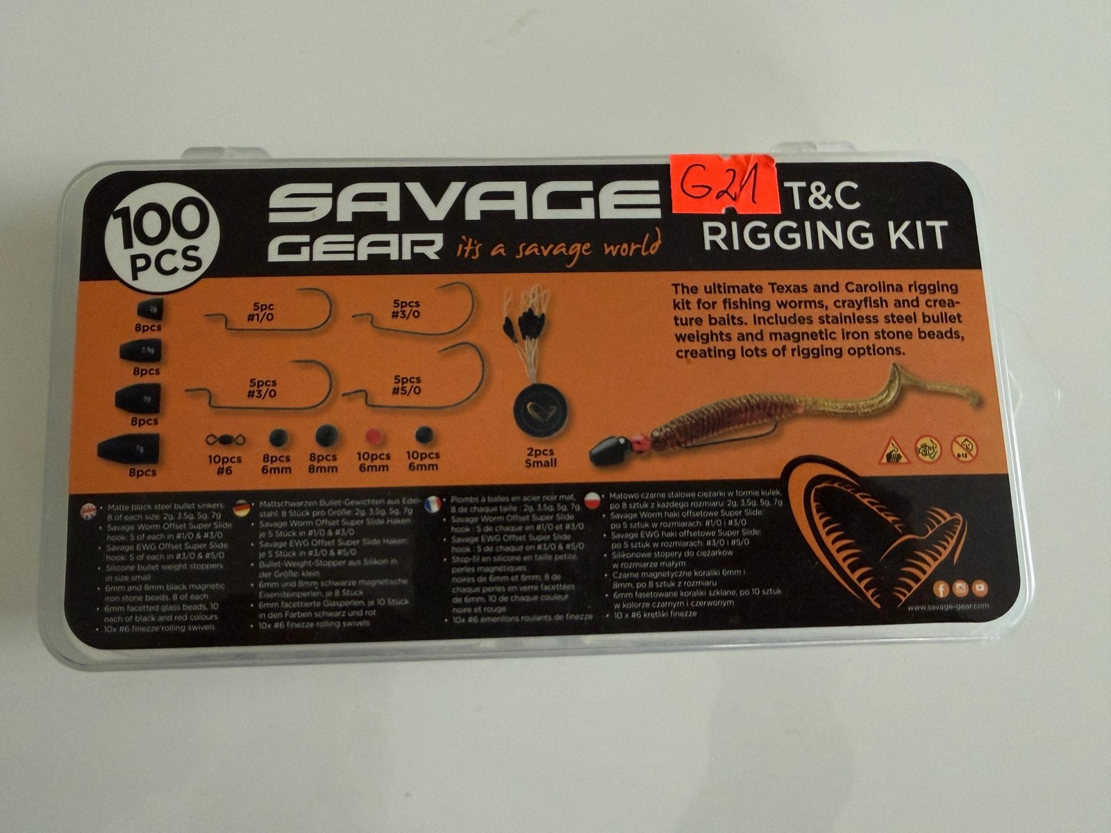 Savage Gear T&C Rigging Kit Texas Carolina – 100 pcs G21, Watersport en Boten, Ophalen of Verzenden, Gebruikt, Overige typen