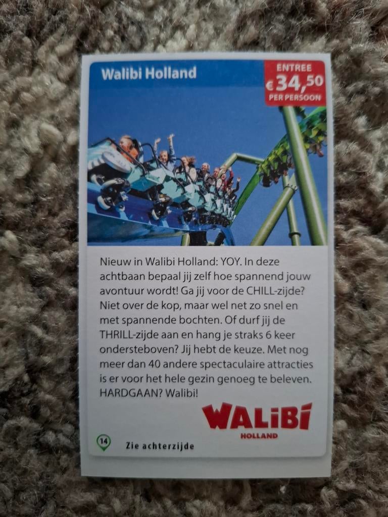 Walibi Holland €34,50 per persoon, Drie personen of meer, Kortingsbon, Pretpark