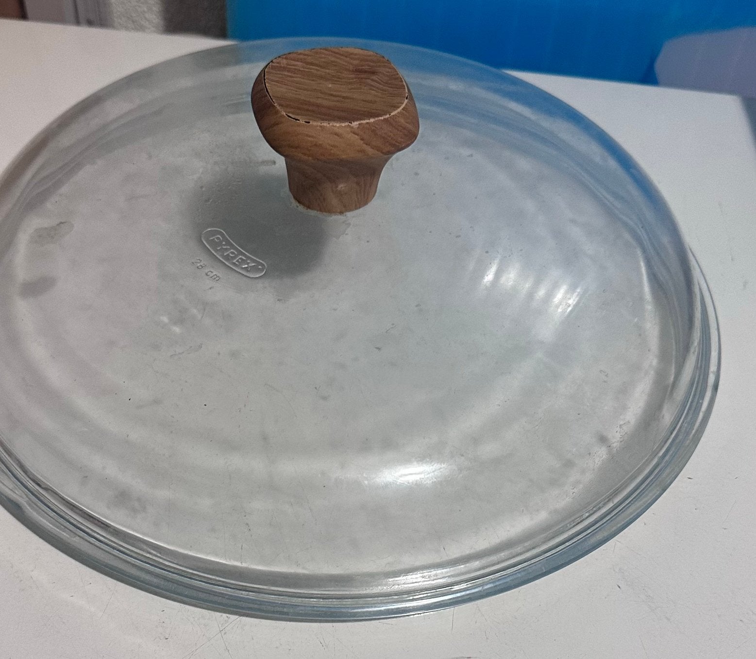 glazen potdeksel, Ophalen of Verzenden, Zo goed als nieuw, Rond, Glas