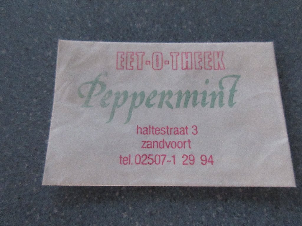 Zandvoort, eet-o-theek Peppermint, Verzenden, Nederland