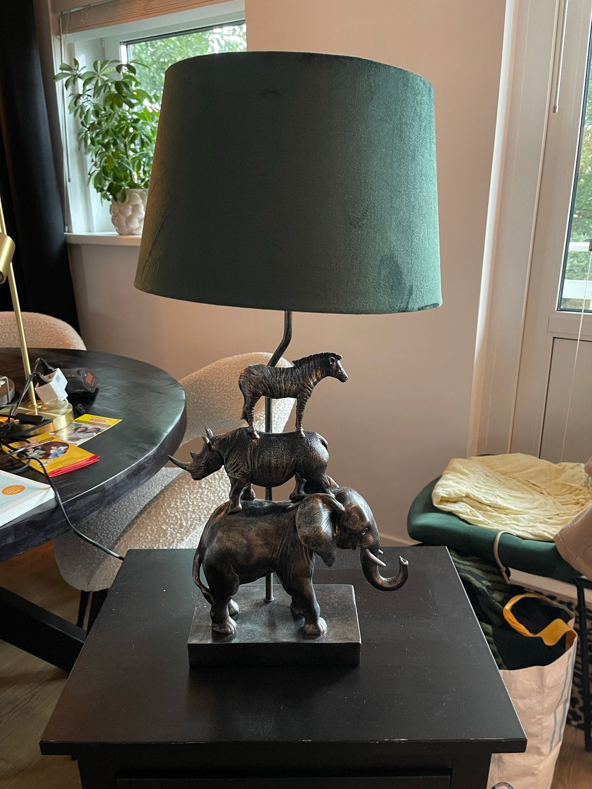 Lamp met dieren., Gebruikt, Groen, Modern, Ophalen