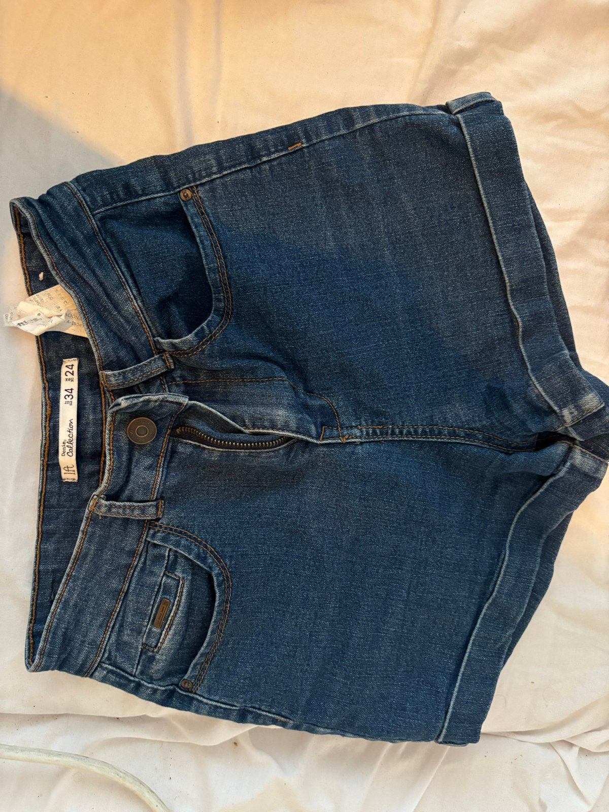 Blauwe denim shorts maat 34, Kort, Blauw, Ophalen of Verzenden, Maat 34 (XS) of kleiner