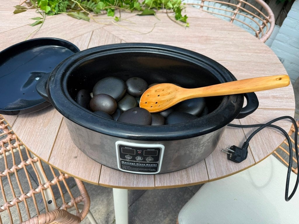 Hotstone massage set, Ophalen of Verzenden, Gebruikt, Hotstone