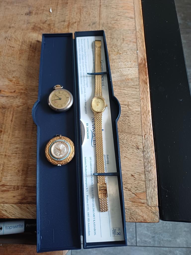 Vintage lot van drie horloge zie foto's, Ophalen of Verzenden, Zo goed als nieuw, Staal, Overige merken