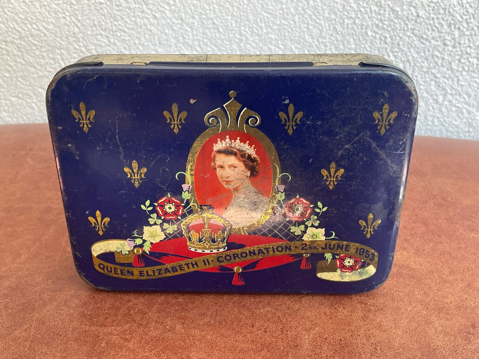 Vintage blik Koningin Elizabeth II Kroning 1953, Ophalen of Verzenden, Gebruikt, Overige, Overige merken