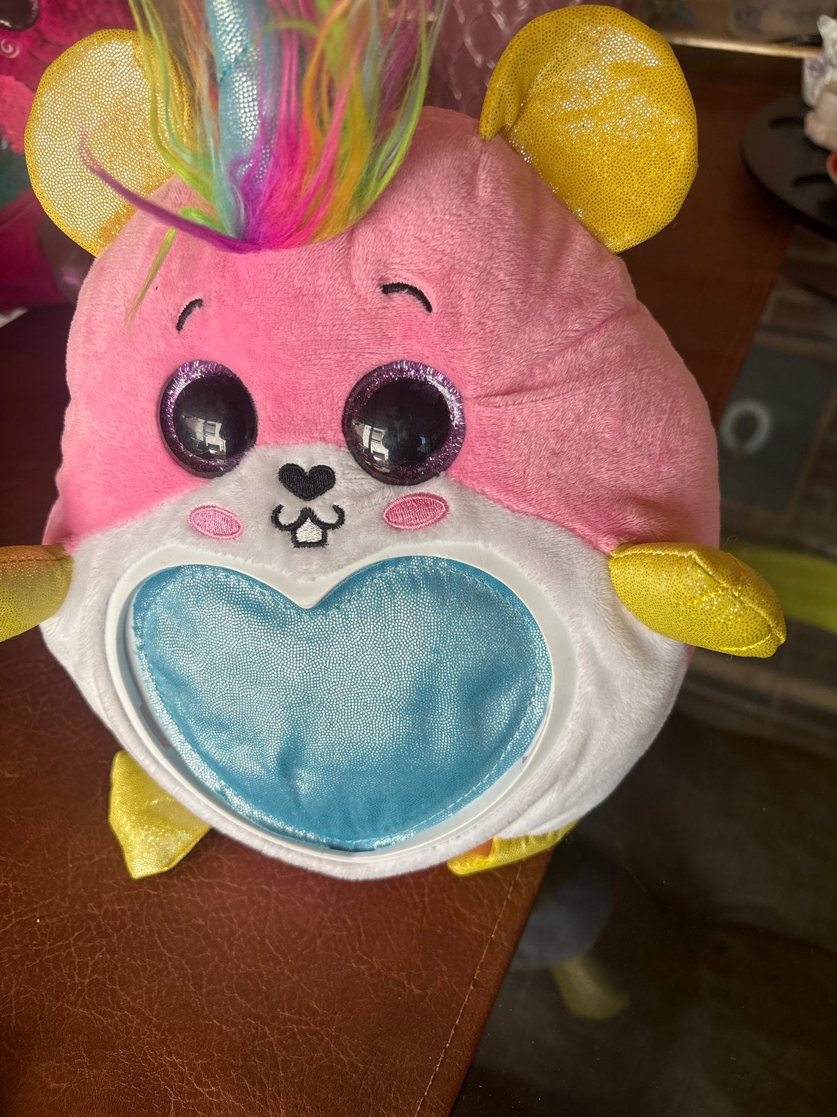 Roze Hamster Knuffel met Regenboog Eenhoorn Hoorn, Overige merken, Overige karakters, Hamster, Nieuw