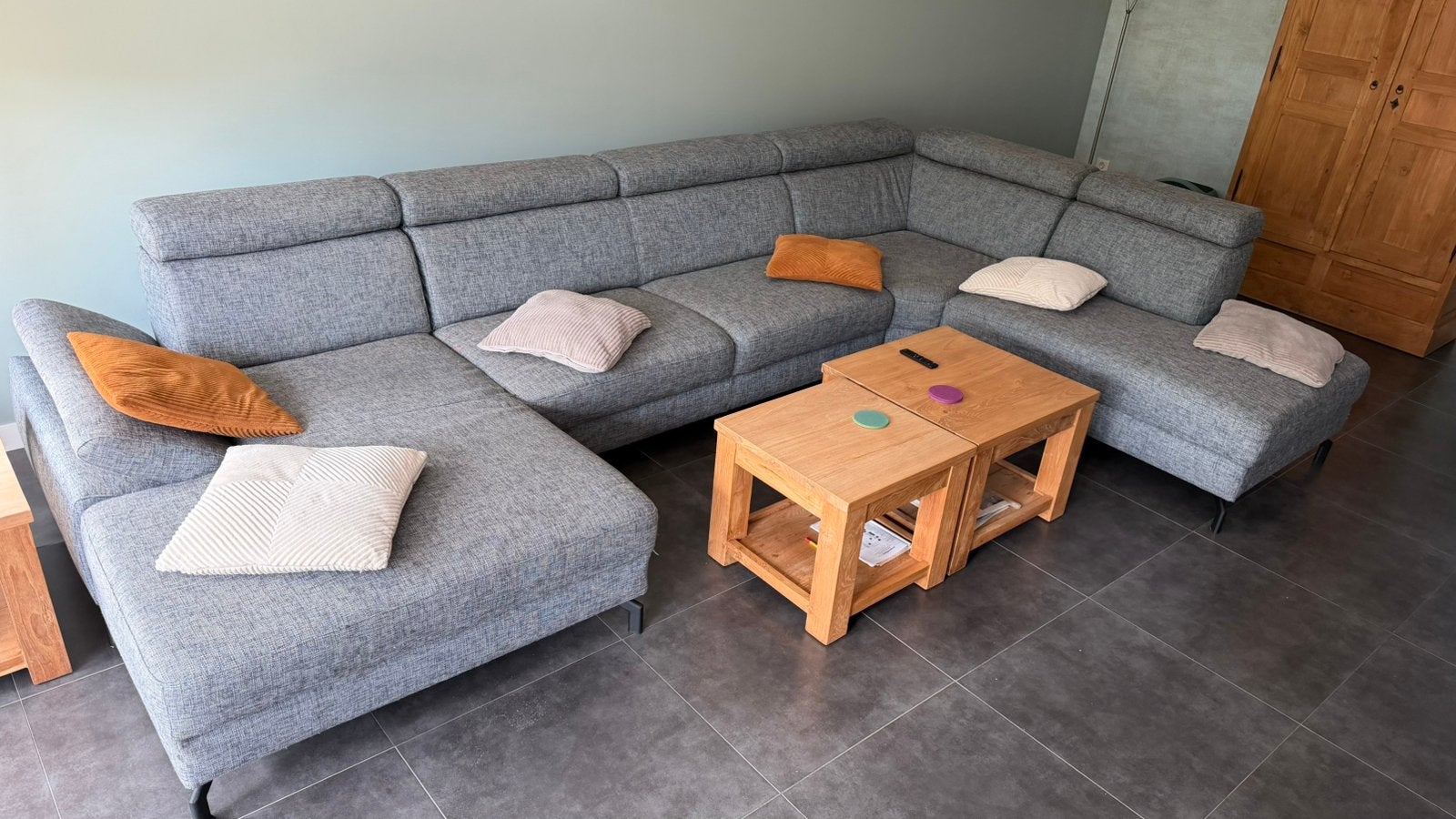Grote hoekbank Urban Montel, Huis en Inrichting, Banken | Bankstellen, Ophalen, Hoekbank, 300 cm of meer, Zo goed als nieuw