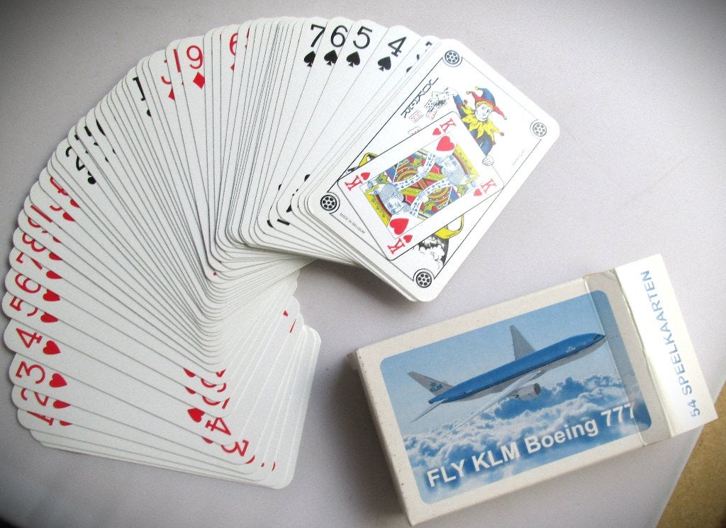 KLM Kaartspel in bewaardoos ~Compleet~Fly KLM 777, Ophalen of Verzenden, Zo goed als nieuw, Overige typen