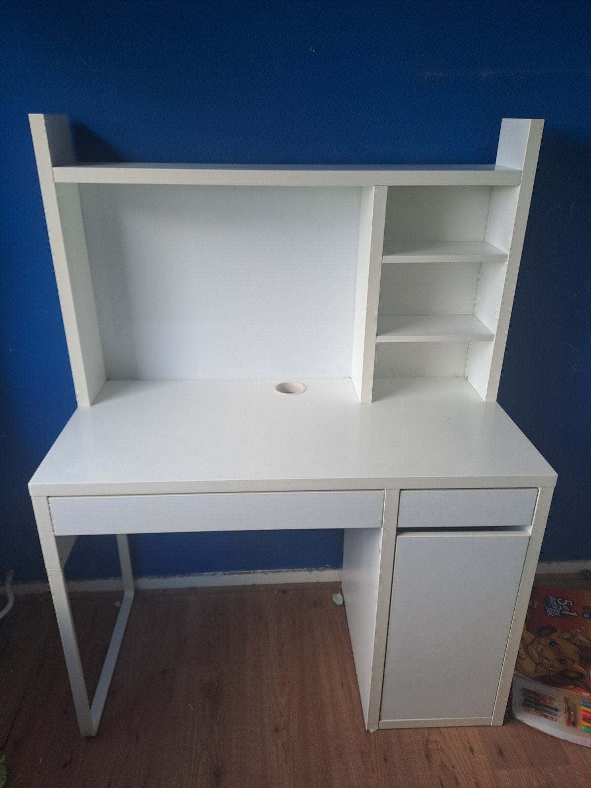 IKEA Kinderbureau met Opbergruimte - Wit, Ophalen, Met lades, Gebruikt, IKEA