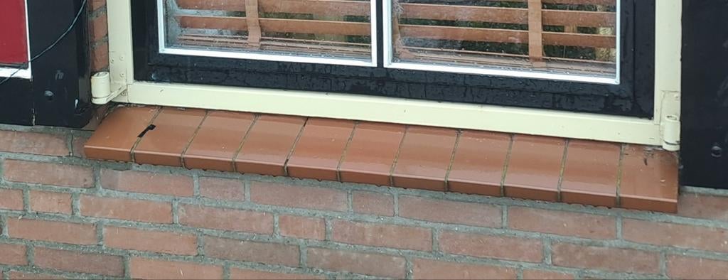 Vensterbank stenen bruin, geglazuurd, Ophalen of Verzenden, Overige materialen, Raamkozijn, Minder dan 75 cm