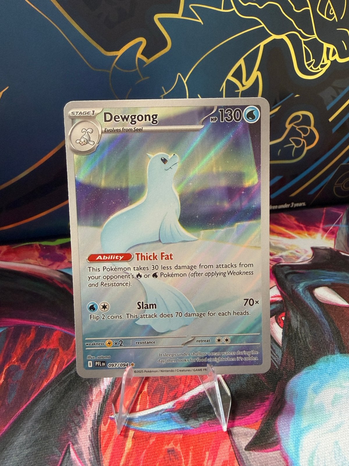 Pokémon Kaart Dewgong, Ophalen of Verzenden, Zo goed als nieuw, Losse kaart, Foil